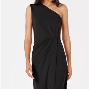 Calvin Klein One Shoulder Black Formal Gown 14
